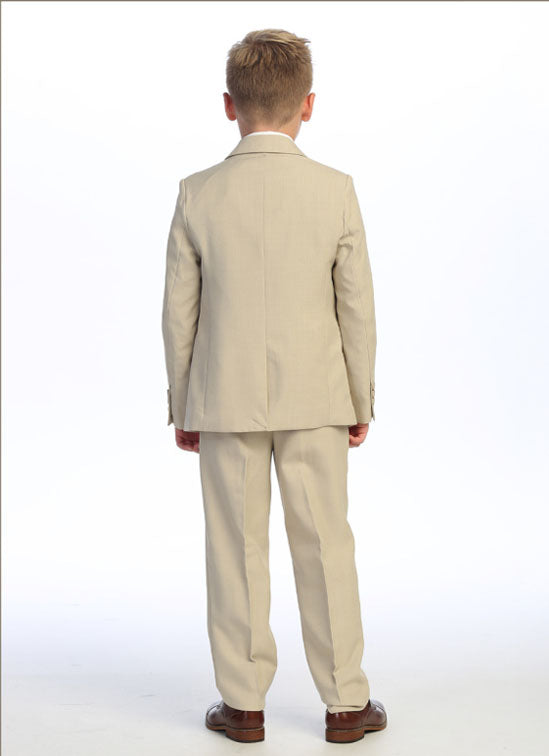 Boy 5 piece suit in khaki ring bearer