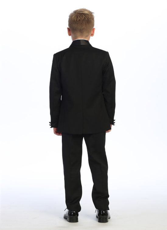 Boys five-piece tuxedo in black