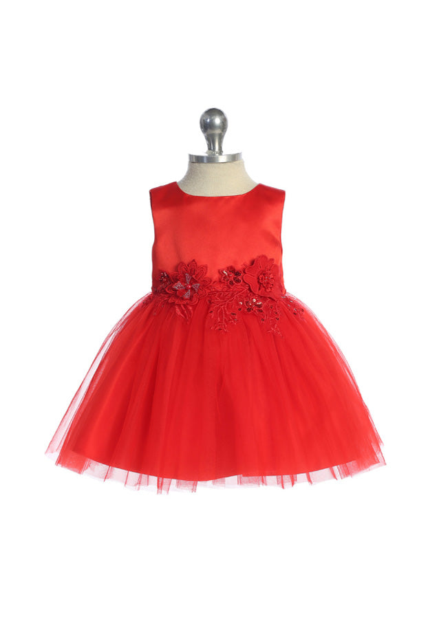 red baby birthday dress