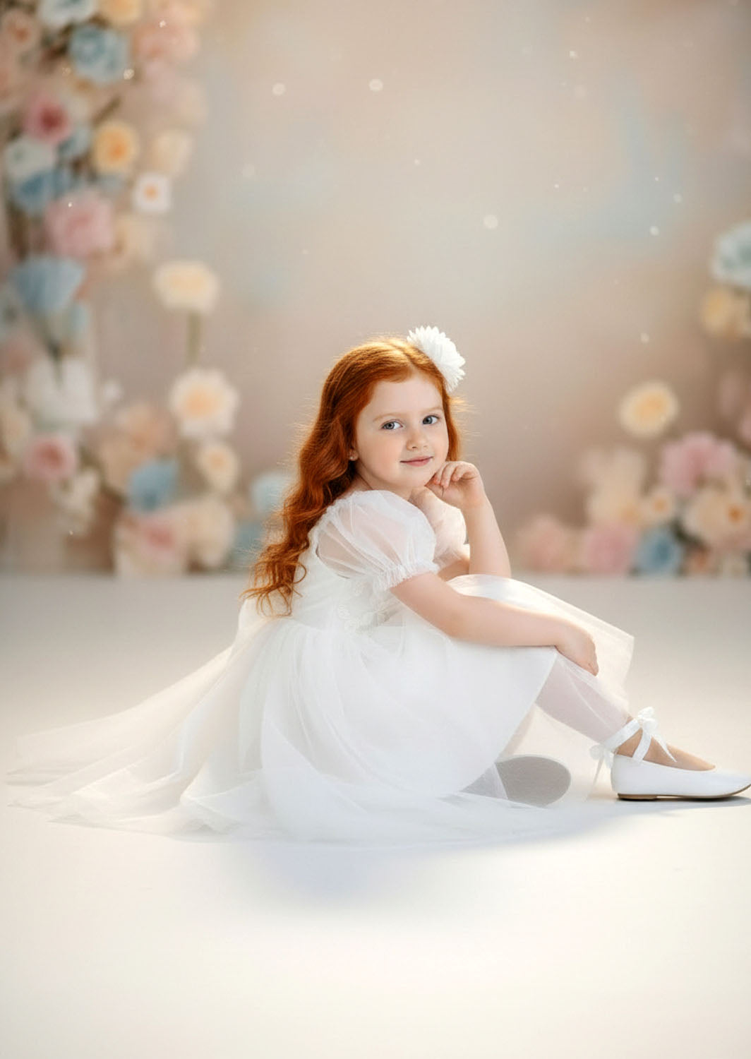 Victoria Flower Girl Dress - White Knee Length