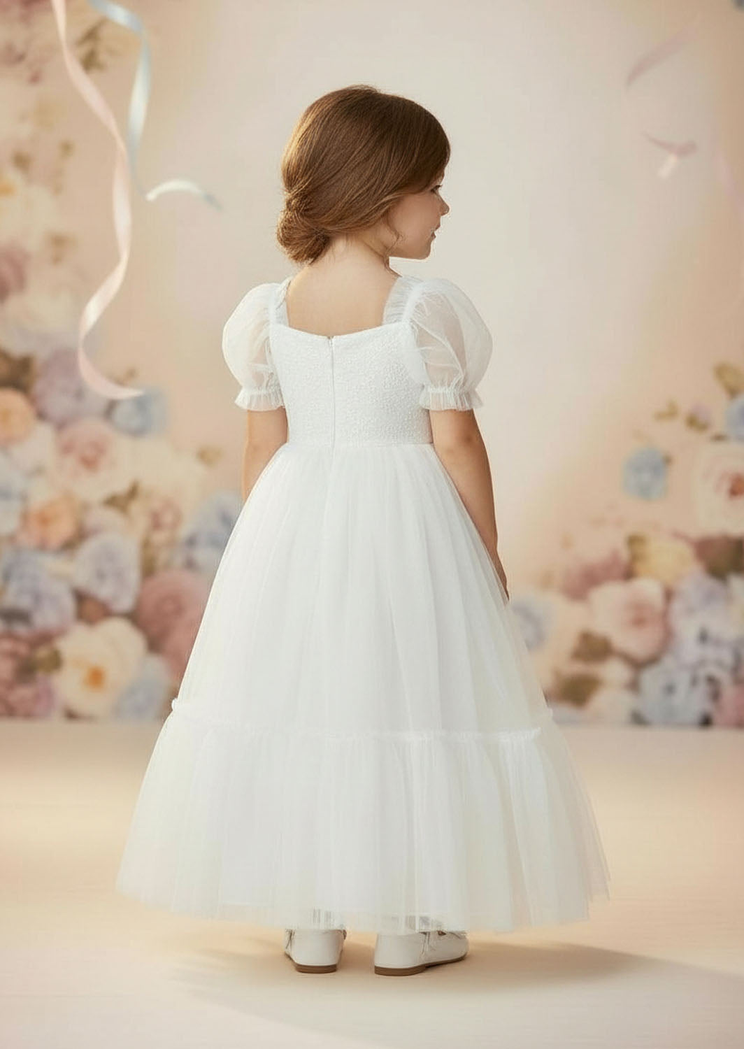 White Sweetheart Flower Girl Gown