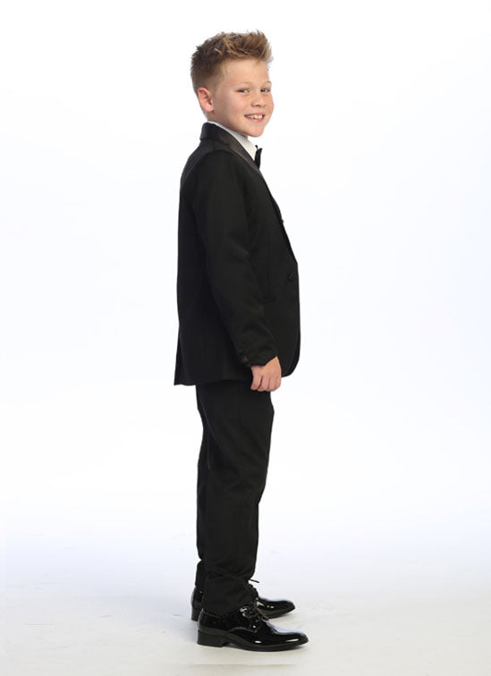 Boys five-piece tuxedo in black