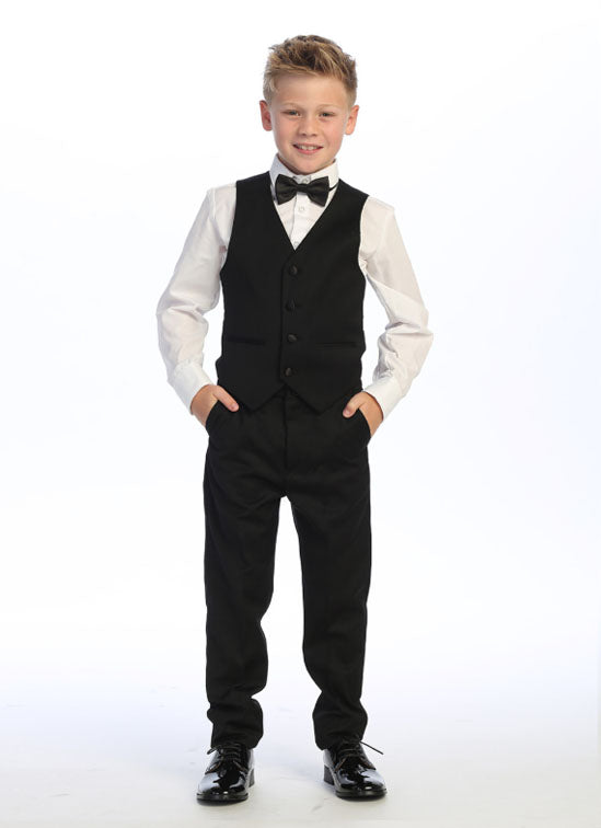 Boys five-piece tuxedo in black