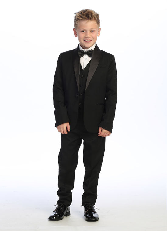 Boys five-piece tuxedo in black