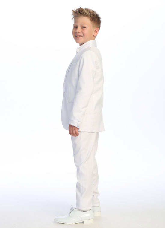 Boys white tuxedo ring bearer suit