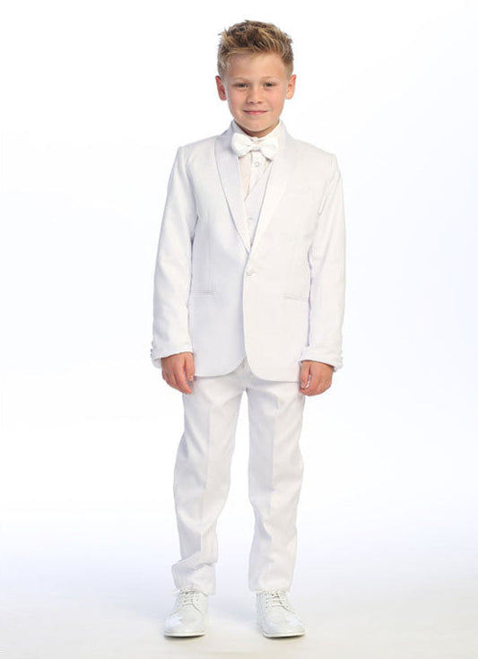 Boys white tuxedo ring bearer suit