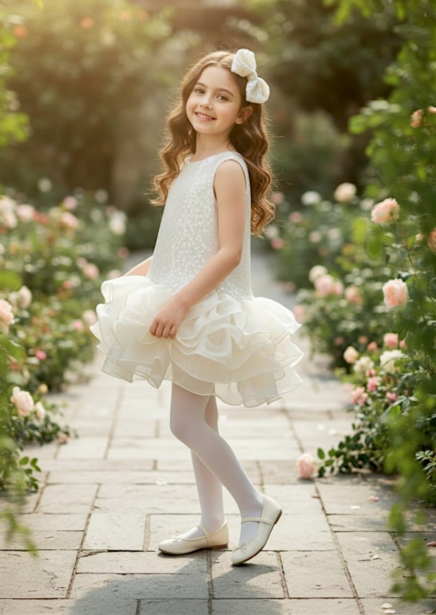 Sloan Party Dress in Ivory