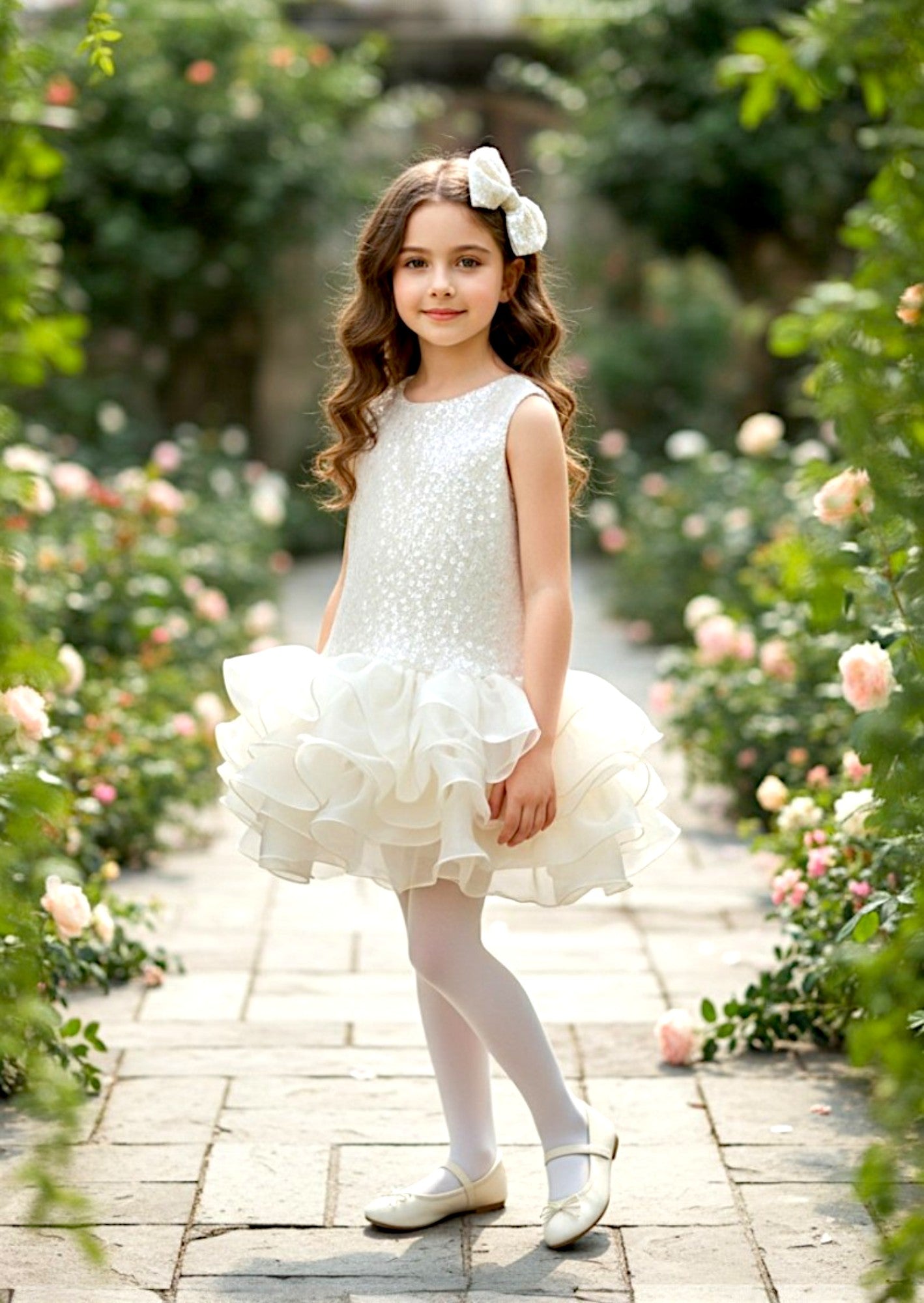 Sloan Party Dress in Ivory