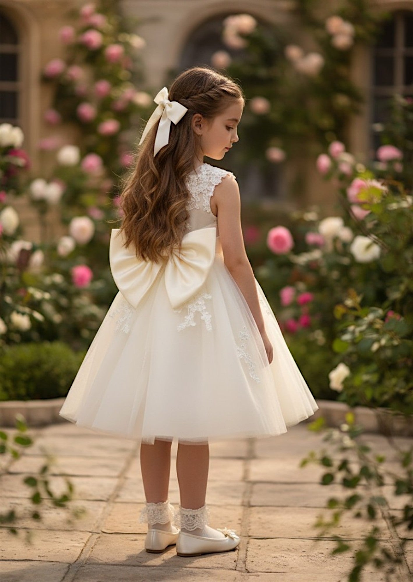 Lillifara Florrie Dress Ivory | Lace Bodice & Tulle Skirt
