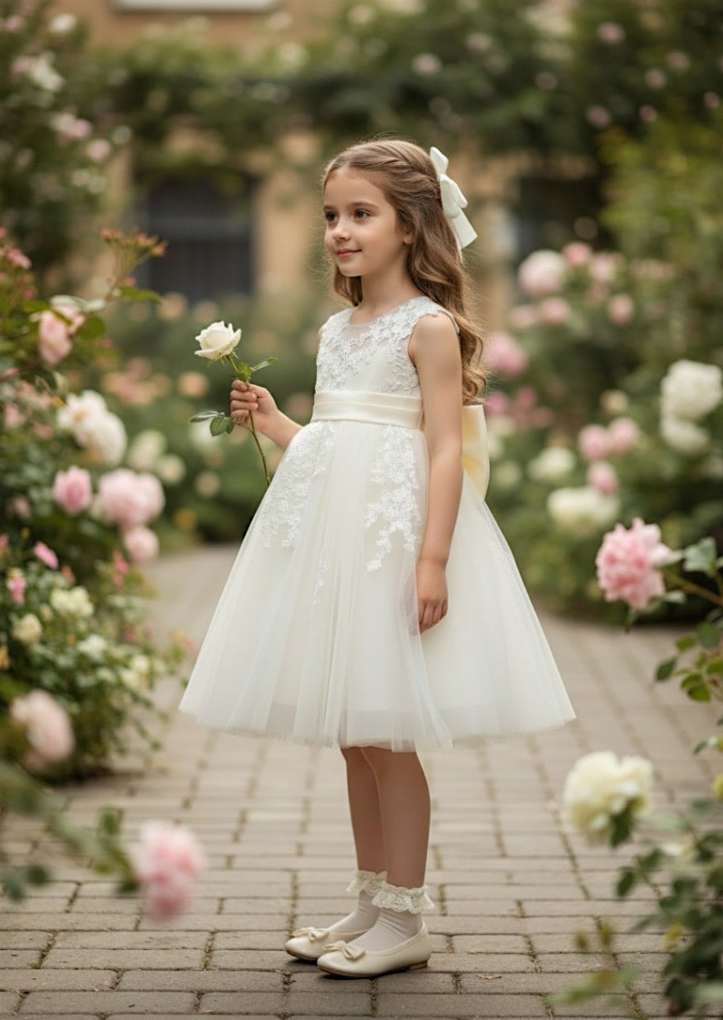 Lillifara Florrie Dress Ivory | Lace Bodice & Tulle Skirt
