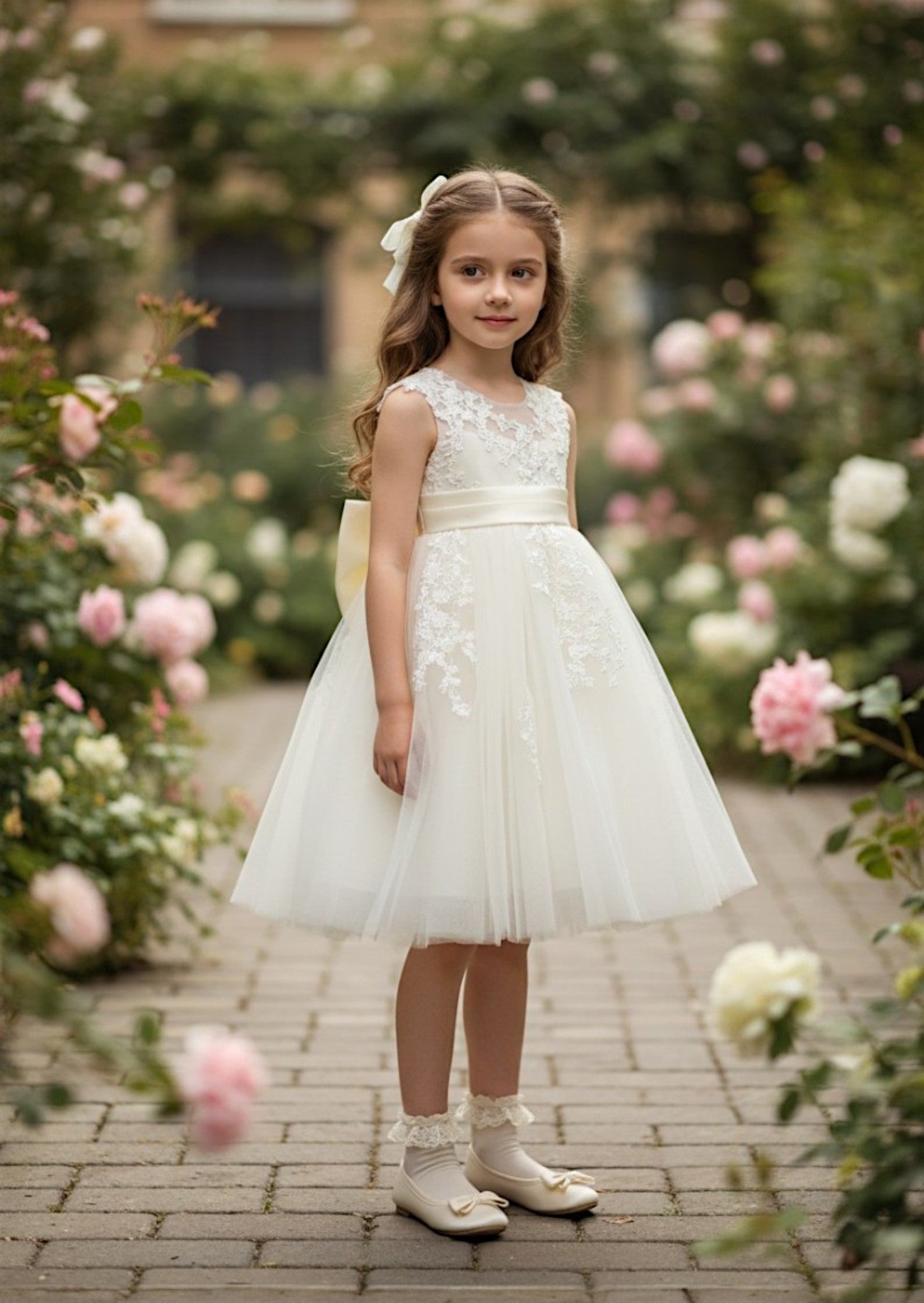 Lillifara Florrie Dress Ivory | Lace Bodice & Tulle Skirt