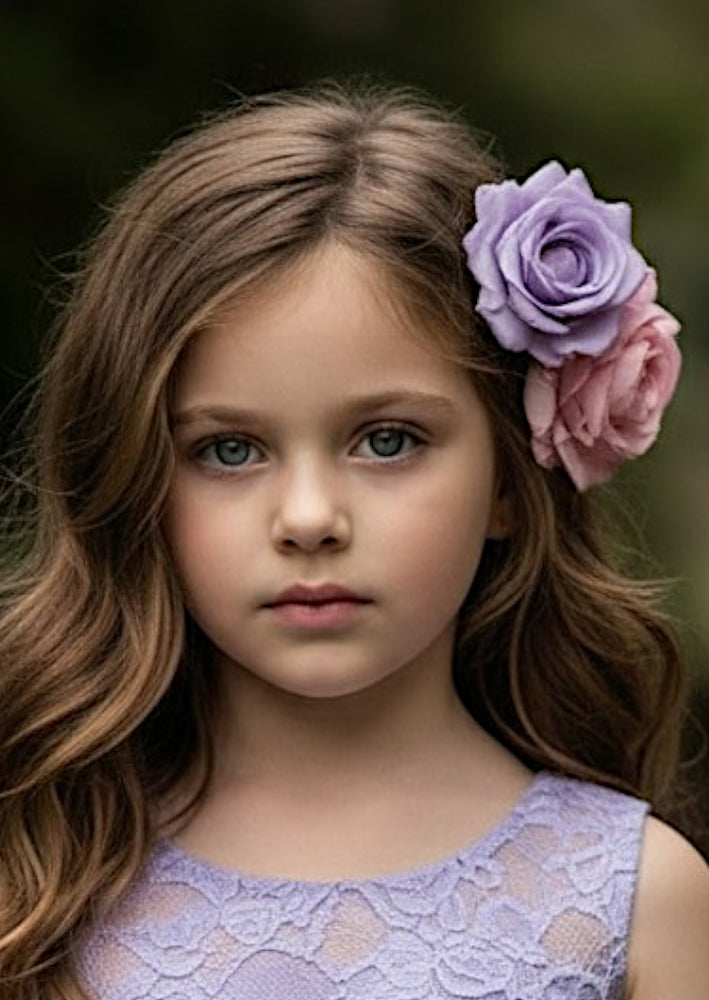 Floral Flower Girl Dress - Lavender Sleeveless